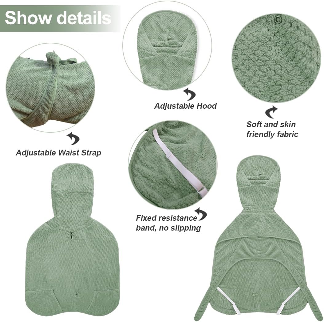 Microfiber Dog Bathrobe Towel Super Absorbent Dog Quick Dry Bathrobe for Puppies, Suitable for Medium and Large Dogs (Green Jacquard, XL)