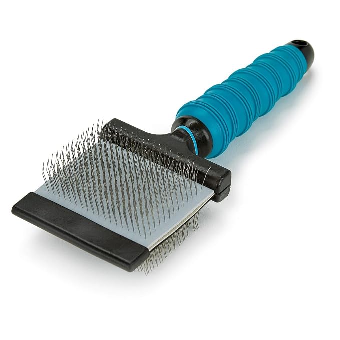 PetEdge TP7045 16 Master Grooming Tools Double-Sided Flexible Slicker Brush - Medium