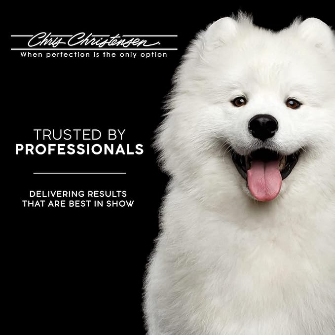 Chris Christensen Slicker Brush for Dogs, Groom Like a Professional, Ideal For All Coat Types, Remove Shedding Coat, Tangles and Dead Undercoat, 17 mm Stainless Steel Pins, Medium