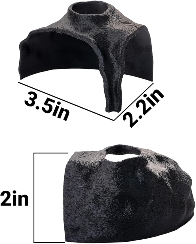 Aquarium Cave – Rock Texture Fish Shelter with 180° Viewing Angle, Betta Fish Tank Accessories, Shrimp & Snails – Aquarium Decor & Tunnel (Black)