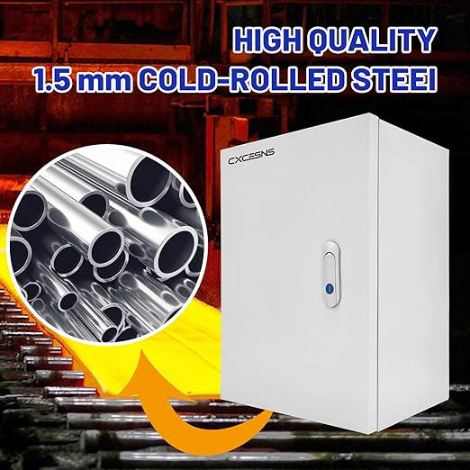 Outdoor Electrical Box 20 x 16x 8''D NEMA 4X Enclosure Steel Box, Waterproof &