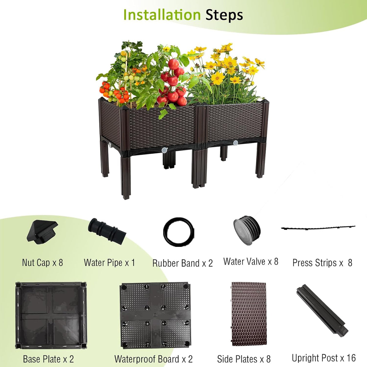 Raised Garden Bed with Legs Planters for Outdoor Plants pots Elevated Garden Boxes Garden Patio Balcony Deck to Planting Flowers Vegetables Tomato and Herbs