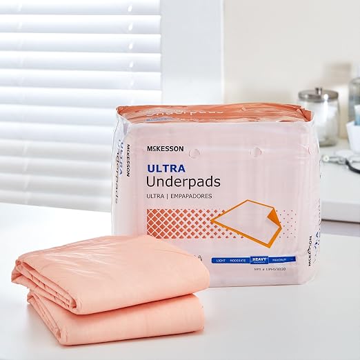 McKesson Ultra Underpads, Heavy Absorbency, Elderly, 30 x 30 in, 10 ct | Disposable Chux for Adults, and Baby, Pee Pads, Incontinence Bed Pads