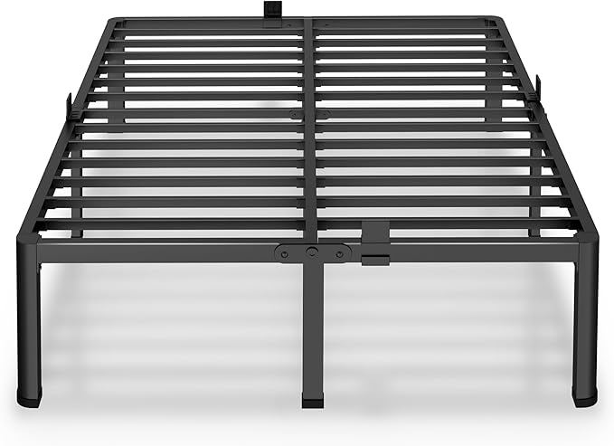 MAF 12 Inch King Metal Platform Bed Frame with Round Corner Legs, Mattress Slide Stopper, 3000 LBS Heavy Duty Steel Slats Support, No Box Spring Needed, Noise Free