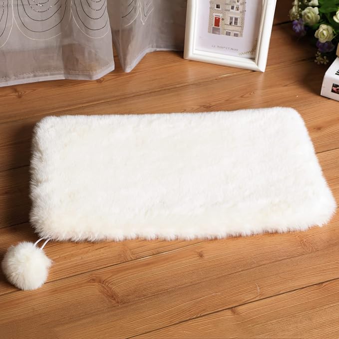 SHENGOCASE 2-Pack 10"x14" Rectangular Faux Rabbit Fur Cat Dog Bed Cushion Pad Mat, Cat Tree Tower Replacement Cushion Pad for Window Perch Carrier House Cage Crate Kennel Furniture