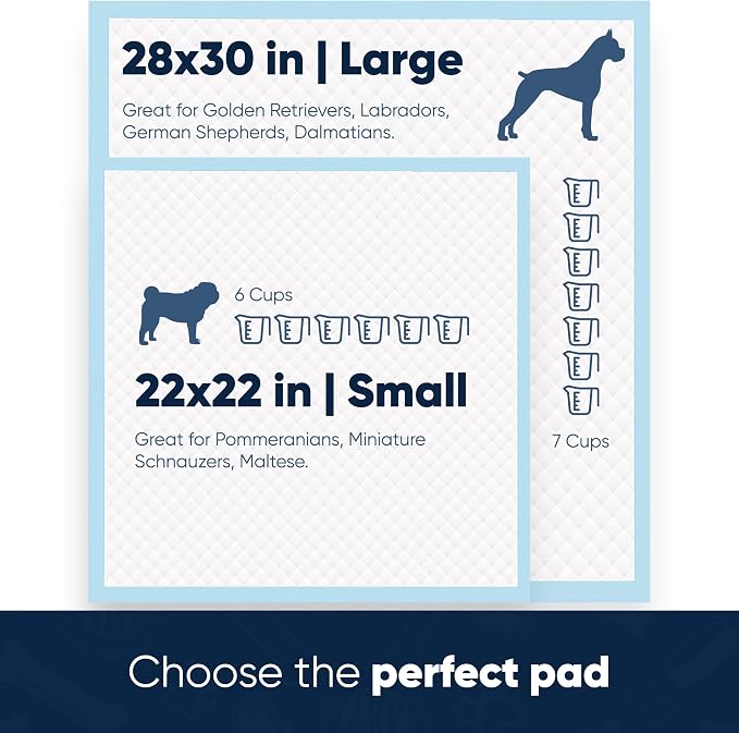 AKC Puppy Training Pads, 22" x 22", Grass Scented, 100 Count | Scented dog pee pads help control odors with ultra absorbent quick-dry gel, leakproof layers and potty training protection.