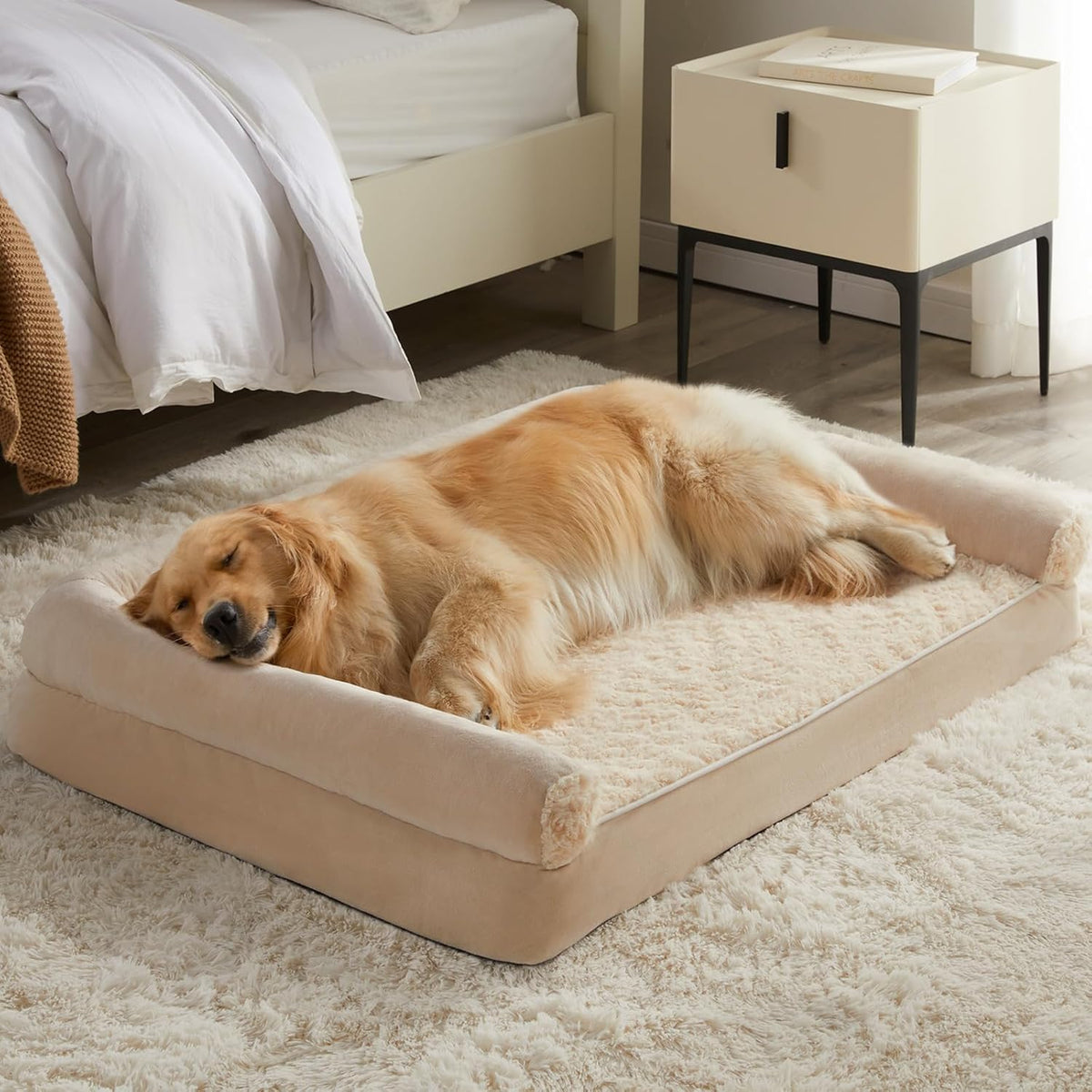 BFPETHOME Dog Beds for Large Dogs, Orthopedic Dog Bed for Medium Large Dogs,Big Waterproof Couch Pet Bed with Removable Washable Cover