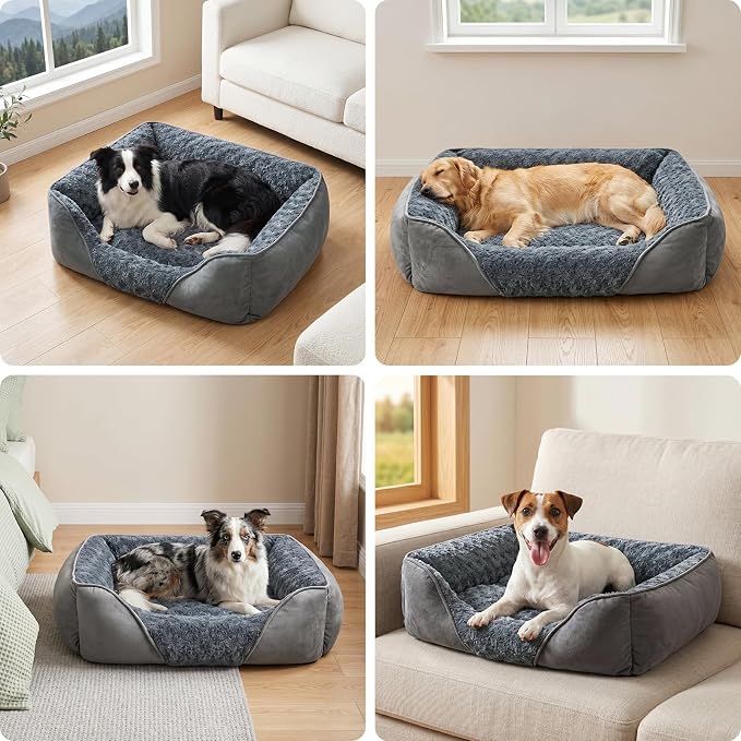 Dog Bed Medium Size Dog, Orthopedic Warming Soft Calming Sleeping Puppy Bed Durable Pet Bed with Anti-Slip Bottom