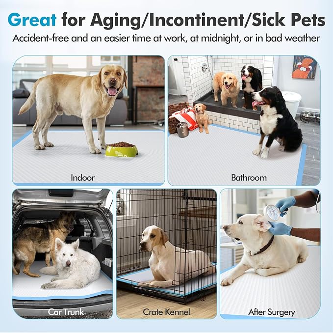 Gimars XXXXL 36"x36" Thicken Heavy Absorbency Dog Pad Extra Large- Jumbo Disposable Polymer Quick Dry No Leaking Pee Pads for Dogs, Cats, Rabbits Pets 30 Counts