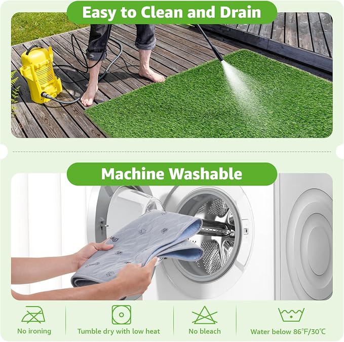 Grass Pad with Tray 24.5x39, Dog Litter Box for Patio Balcony Apartment | Floral,Grass Mat with Pad, Artificial Turf Grass, Puppy Indoor Outddor Potty Training, Washable Reusable, Leakproof, Pee On