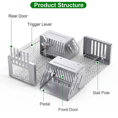 Automatic Continuous Rat Trap Single Door Mouse Cage Humane Live Animal Trap Cage Indoor Outdoor For Small Rodents Mice Voles