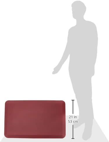 NewLife by GelPro Anti-Fatigue Designer Comfort Kitchen Floor Mat, 20" x32”, Leather Grain Cranberry