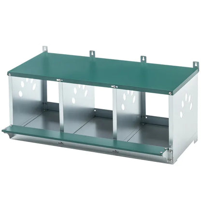Metal Nesting Boxes For Chicken,3 Compartment Nesting Box,Galvanized Steel Nesting Boxes For Hens, Easy To Assemble