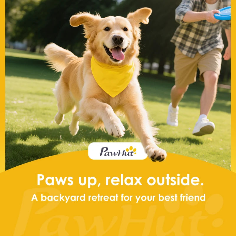 9.8' X 9.8' X 6'Outdoor Dog Kennel, Dog Kennel Outside Run With 360 Rotating Bowls, Waterproof & UV Resistant CoverMultiple Packages