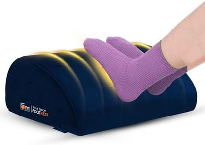 Friends of meditation Foot Rest for Office Chair | Foot Stool for Sofa | Ergonomic Foot Rest Under Table/Desk | Leg Resting Stool | Removable Cover | Blue