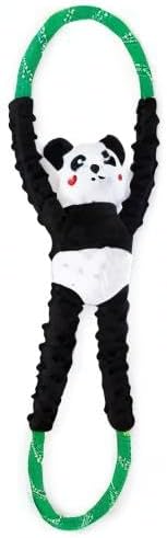ZippyPaws - RopeTugz Panda Dog Toy - Durable Rope, Squeaky Chew Toy, Perfect for Tug of War, Suitable for Small, Medium, and Large Breeds - Machine Washable