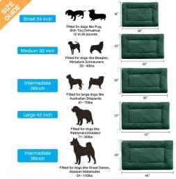 Dog Crate Pad Washable Dog Bed for Crate Medium Cozy Mat 36-Inch Green | Ultra Soft Kennel Pad,Anti-Slip Bottom,Fits for Most Metal Crates,Comfortable Sleeping Pet Mat