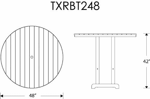 Trex Outdoor Furniture TXRBT248VL Monterey Bay Round Bar Table, 48-Inch, Vintage Lantern