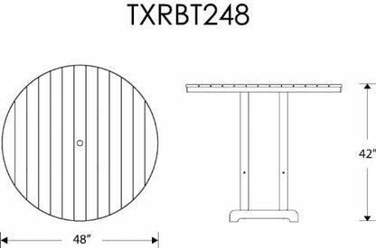 Trex Outdoor Furniture TXRBT248CB Monterey Bay Round Bar Table, 48-Inch, Charcoal Black