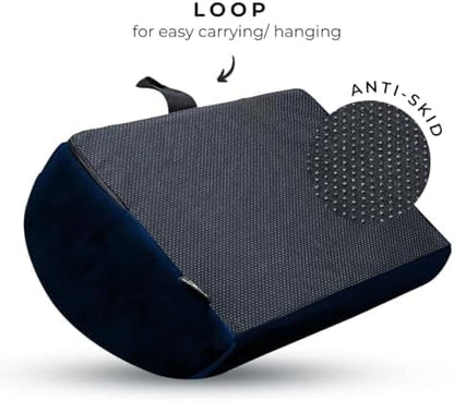 Friends of meditation Foot Rest for Office Chair | Foot Stool for Sofa | Ergonomic Foot Rest Under Table/Desk | Leg Resting Stool | Removable Cover | Blue