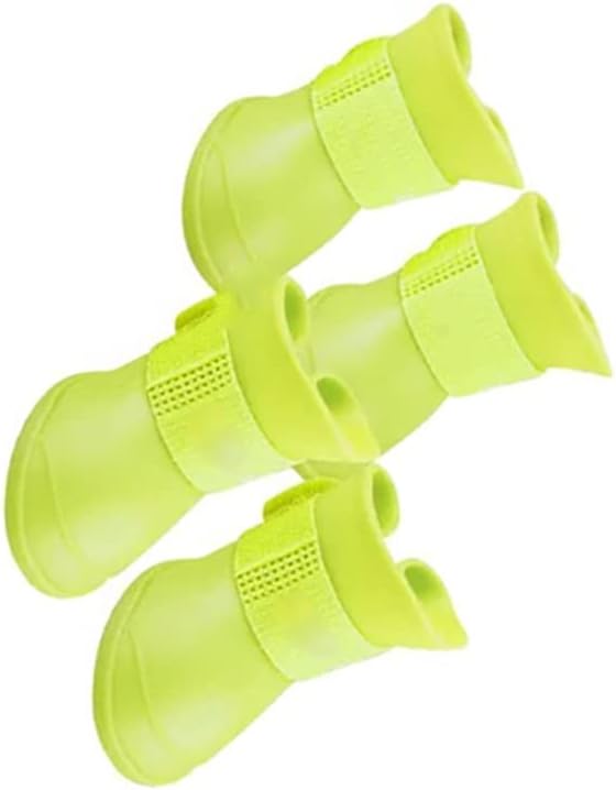 Estink 4Pcs Silicone Dog Boots, All Weather Non Slip Dog Boots Shoes for Hot Pavement, Snow, Mud, and Rain (M)