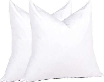 puredown® Euro Pillow Inserts 24 x 24 (Pack of 2, White), Feather Down Pillow Stuffer, White Throw Pillows for Bed, Couch, and Cushion