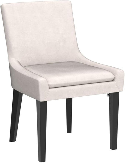 COLAMY Modern Dining Chairs Set of 6, Upholstered Corduroy Accent Side Leisure Chairs with Mid Back and Wood Legs for Living Room/Dining Room-Beige