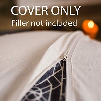 Mandala Life ART Bohemian Floor Cushion Cover –Luxury, Artisan Room Décor Pouf Case for Meditation, Yoga, and Boho Chic Seating Area Floor Pillow – Accent Your Living Room, Bedroom, More