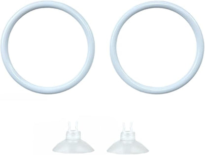 2 Pcs 2.87 Inch Betta Fish Exercise Ring, with Fixed Suction Cup Betta Tank Fish Work Out Toys for Aquarium Decor, Fish Tank Accessories Feeding Ring, White
