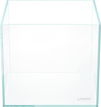 LANDEN 20C 2 Gallon Cube Rimless Low Iron Clear Aquarium Tank, All Glass Aquarium,Small Betta Fish Tank,W7.8×D7.8×H7.8 in(20x20x20cm) 5mm Thickness with Nano Foam Leveling Mat