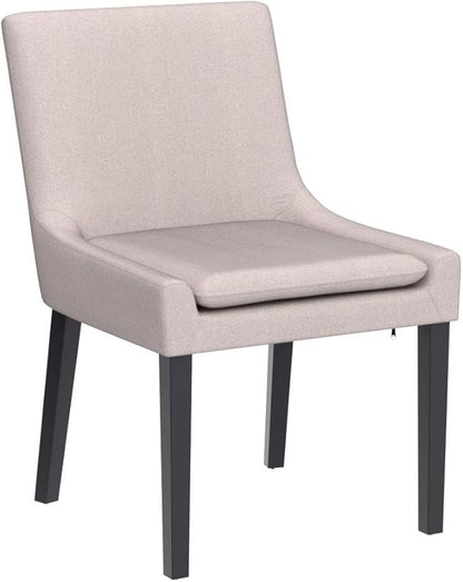 COLAMY Modern Dining Chairs Set of 4, Upholstered Corduroy Accent Side Leisure Chairs with Mid Back and Wood Legs for Living Room/Dining Room-Beige