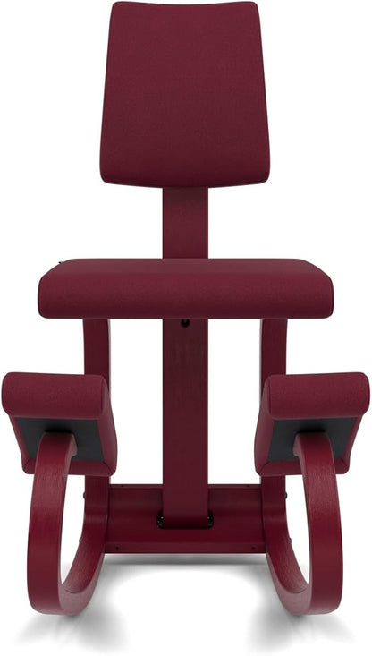 Varier Variable Plus Ergonomic Kneeling Chair with Backrest Monochrome Plum| Active Sitting Posture Support Home Office Desk Chair | 10 Year Guarantee