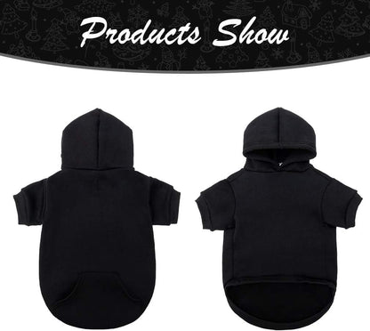 KOOLTAIL Basic Dog Hoodie - Soft and Warm Dog Hoodie Sweater with Leash Hole and Pocket, Dog Winter Coat, Cold Weather Clothes Sweatshirt for Small Medium Large Dogs Puppy Cat Boys Girls Black XL/XXL