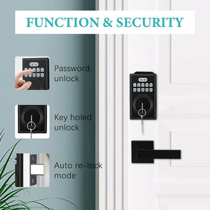 Keyless Entry Door Lock with 2 Handles, Electronic Keypad Deadbolt Front Door