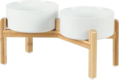 Ceramic Raised Double Bowls Set