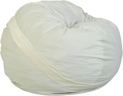 YuppieLife Large Foam Filled Bean Bag Chairs for Kids Teenagers Adults Living Room Gaming Relaxing 4F Machine Washable Lazy Sofa（Ivory