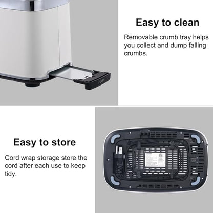 Smart Touch Screen Toaster 2 Slice, KETIAN Automatic Digital Stainless Steel