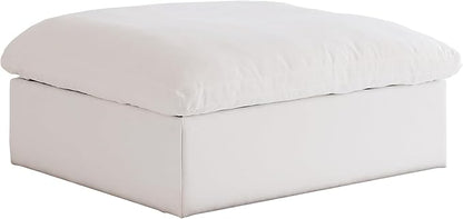 JACH Modern Ottoman Module for Living Room, Cushion Covers Removable, Minimalist Comfy Breathable Footstool for Living Room Apartment (White)