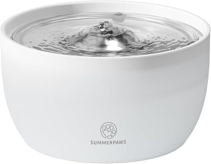Cat Water Fountain: Silent cat Fountains for Drinking with Ultra-Quiet Pump, 101.4oz/3L Automatic Pet Fountain with 2 Filters, Easy Clean Water Fountains for Cats Indoor, White