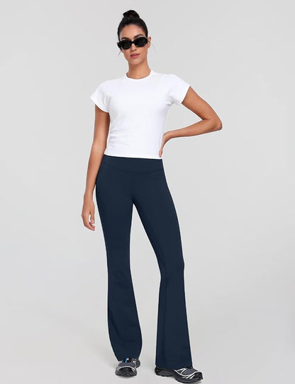 HeyNuts Harmony Flare Leggings 29"/30.5"/32.5"/34.5", High Waisted Tummy Control Wide Leg Bootcut Yoga Pants Lounge Soft