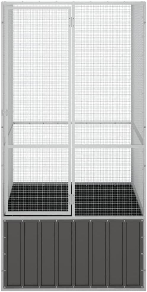 Steel Bird Cage, Large Flight King Bird Cage for Cockatiels African Grey Quaker Amazon Sun Parakeets Green Cheek Conures Pigeons Parrot Bird Cage Birdcage, Anthracite 43.7"x42.1"x83.3"