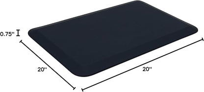 NewLife by GelPro Anti-Fatigue Designer Comfort Kitchen Floor Mat, 20x32”, Leather Grain Navy Stain Resistant Surface with 3/4” Thick Ergo-Foam Core for Health and Wellness