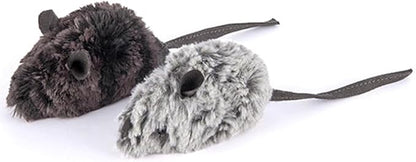 P.L.A.Y. Cute Plush Cat Toys - Feline Frenzy Animal Critter Themed Catnip Filled Toy, Great for Adult Cats and Kittens - Machine Washable, Recycled Materials, Crinkles (Catch a Meowse, Set of 2)