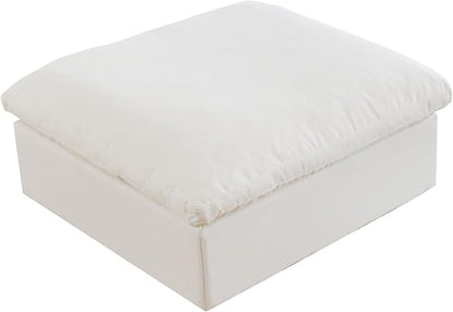 JACH Modern Ottoman Module for Living Room, Cushion Covers Removable, Minimalist Comfy Breathable Footstool for Living Room Apartment (White)