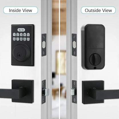 Keyless Entry Door Lock with 2 Handles, Electronic Keypad Deadbolt Front Door