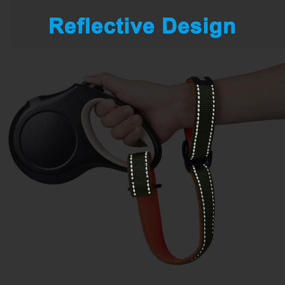 PetBonus Short Dog Leash, Safety Wrist Strap for Retractable Dog Leash, Reflective Design and Adjustable Soft Padded Handle, Extra Layer Security for Pet Stroller (Khaki Green)
