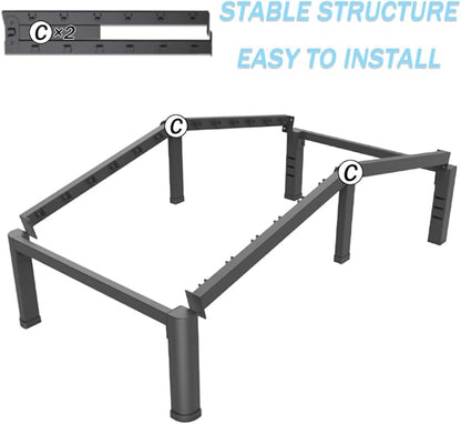 FUIOBYVV 10 Inch Twin Bed Frame with Rounded Corner and Headboard Hole Mattress Retainers 3500 LBS Metal Heavy Duty Steel Slats Support No Box Spring Needed Platform Noise Free Easy Assembly