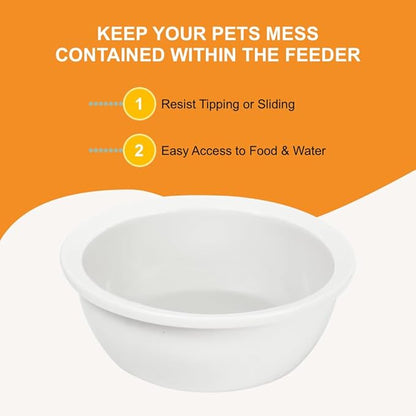 Replacement Ceramic Bowls, Dishwasher Safe Bowl for Cats and Puppy (Pack of 2)