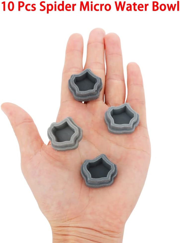 10 Pack Small Size Spider Terrariums Breeding Box Hatching Container Insect Scorpion Centipede Acrylic Breeding Box (with 10 Pcs Micro Water Bowl