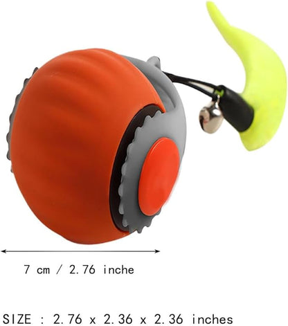 2 Pack Automatic Moving Dog Toy Ball,Smart Interactive Cat Toy Ball with Tail&Interactive Sensor,(Orange & Blue)